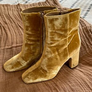 Sam Edelman Gold Velvet Boots size 8.5/9 - Worn Once!!